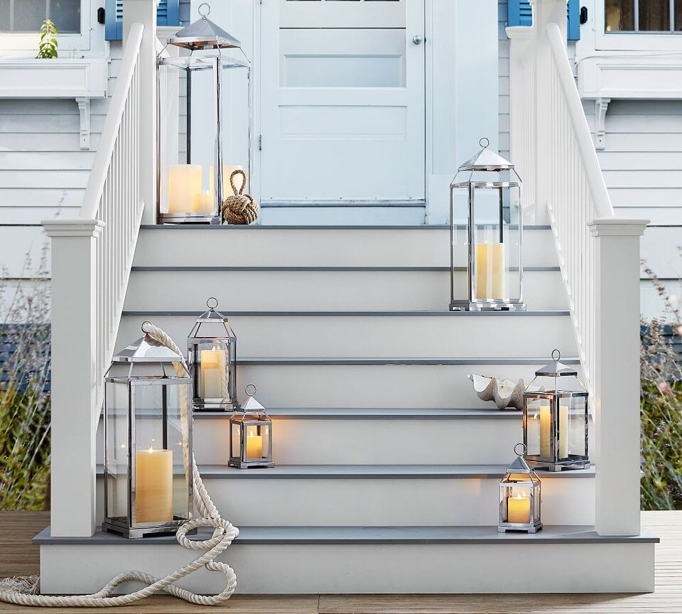Malta Glass & Metal Lantern Pottery Barn Australia
